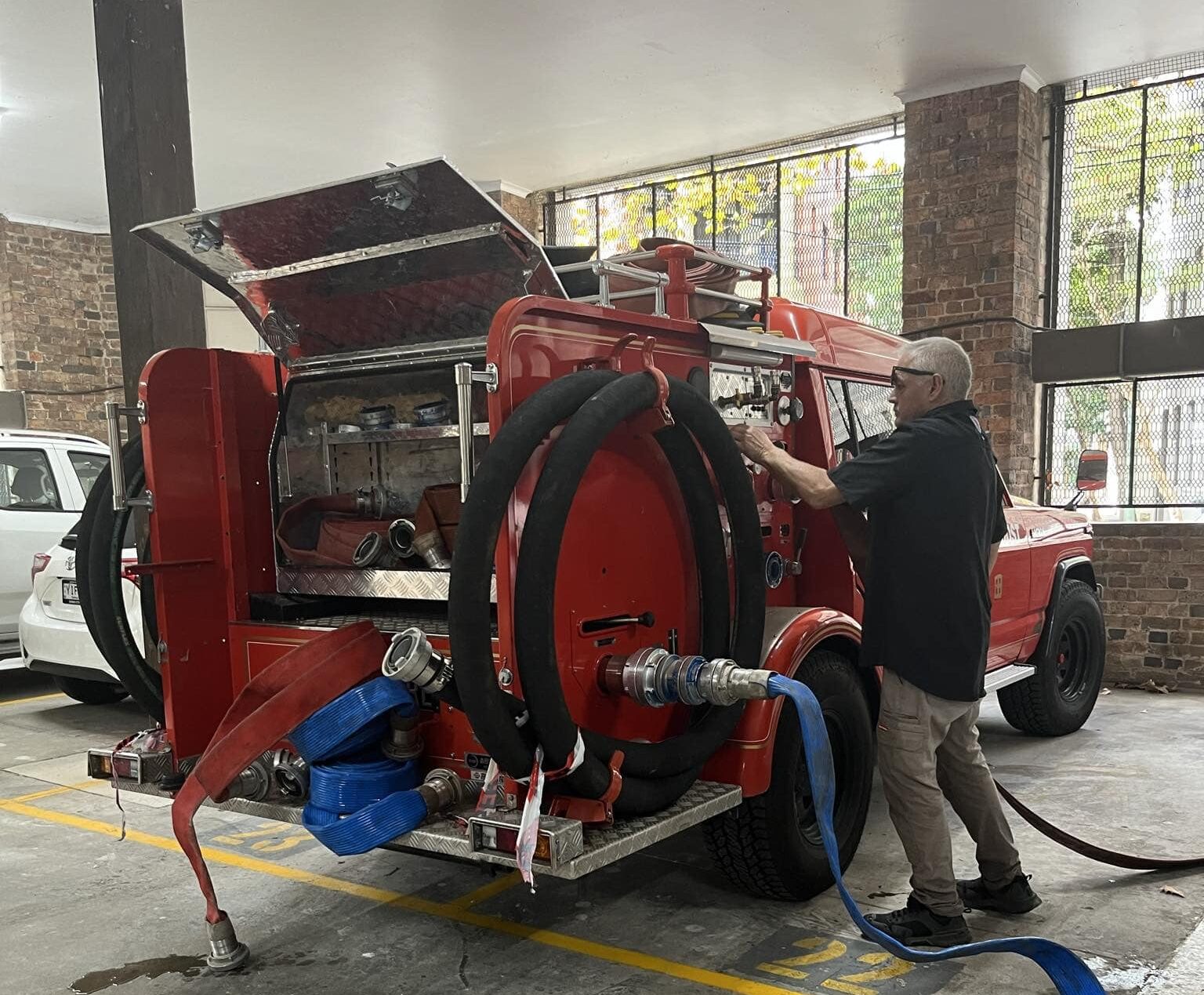 Fyrepower performing fire hydrant maintenance and boost test in Redfern Sydney